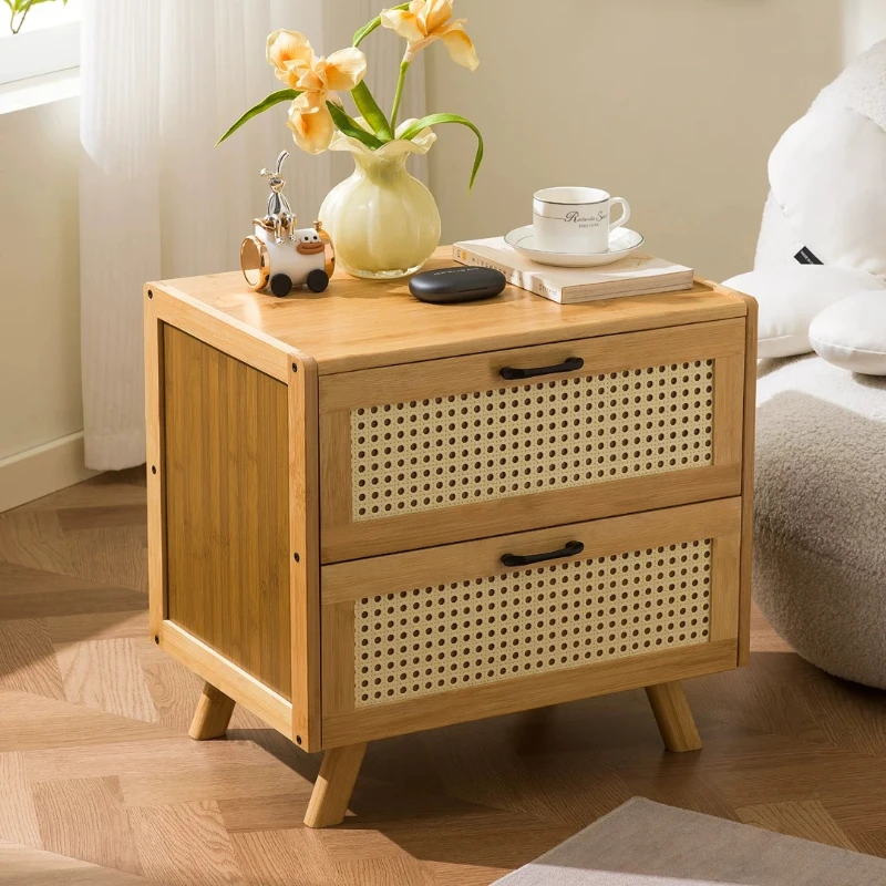 Simple Compact Nightstand Multipurpose Bedroom Storage Cabinet Practical Bedside Organizer Shelf for Bedroom Sundries Cabinet