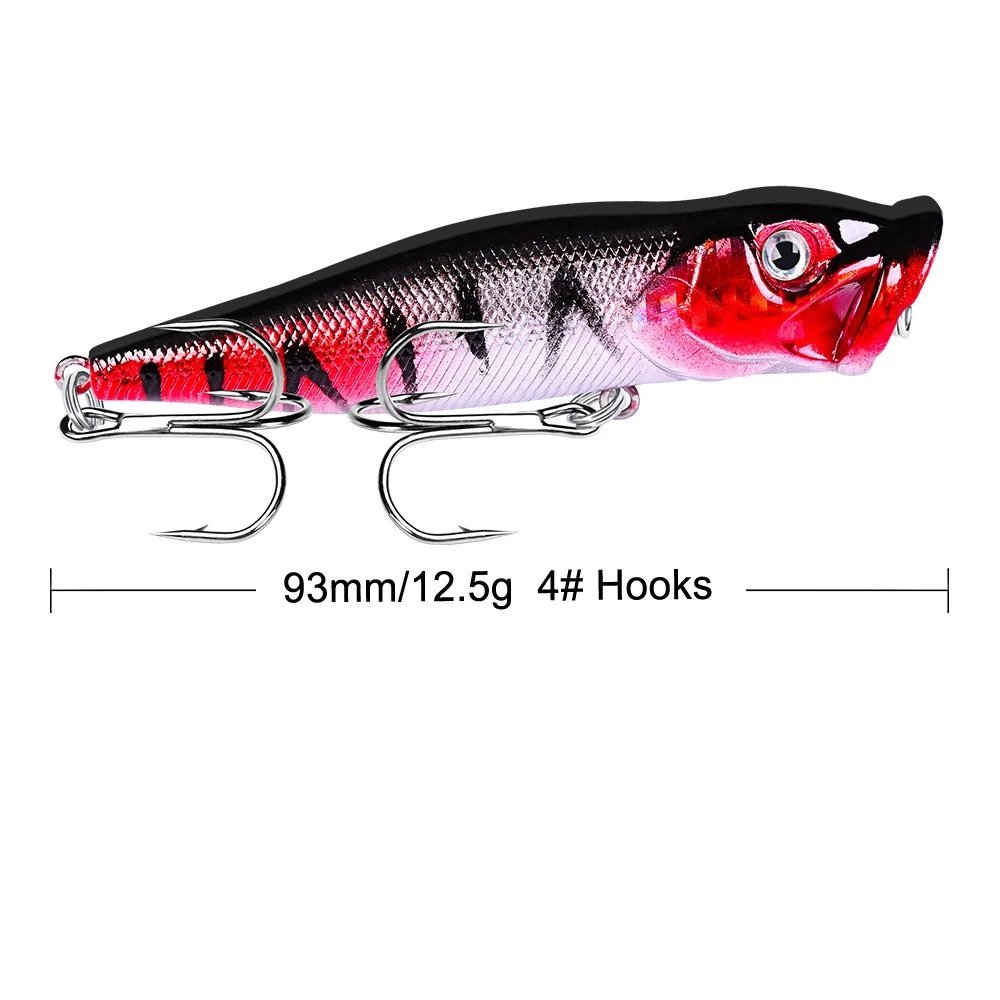 1 Stück Schwimmender Oberflächenköder 9,3cm / 12,5g Künstlicher Wobbler Plastik-Hartköder Weitwurf Realistisches Angelzubehör – Detail 9