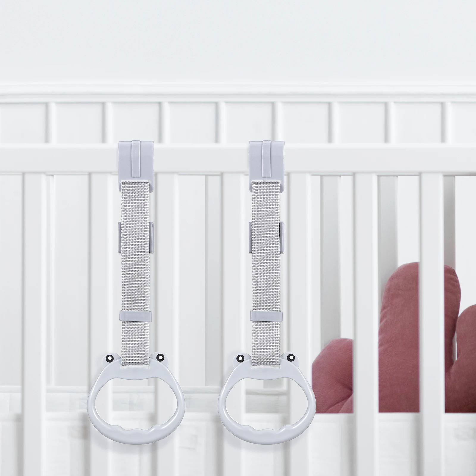 

2 pcs Pull Up Rings Adjustable Infant Bed Safety Toddler Walking Assistant Learning Standing For Child