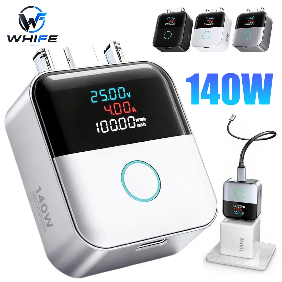 Kabel do szybkiego ładowania 140W Smart Full Charge z funkcją separacji, inteligentnym automatycznym wyłączaniem, szybkim ładowaniem Type-C i ochroną przed przeładowaniem.