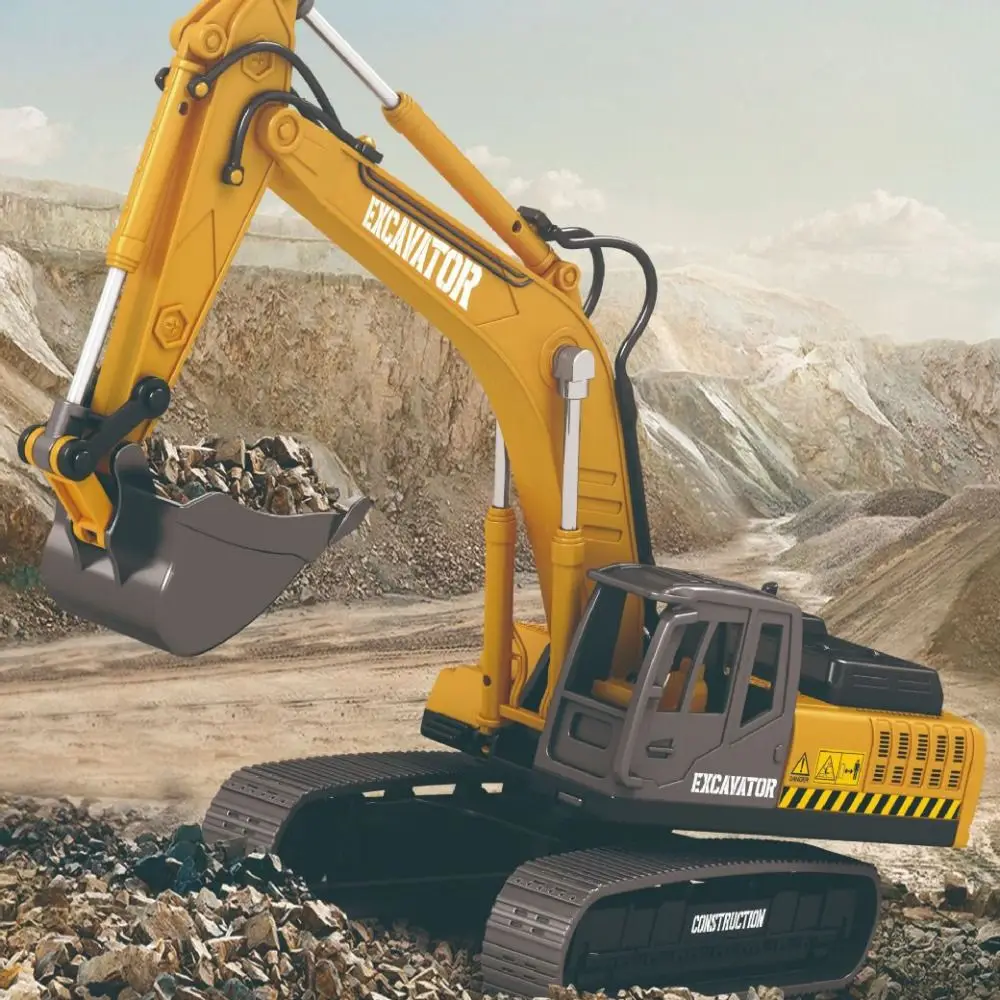 Simulation Inertial Engineering Vehicle Rotatable Flexible Joints Excavator Model Toy Desk Ornaments Pull Arm Forklift Car Model