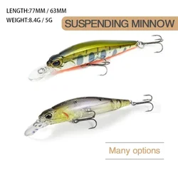 5g 8.4g Richiamo di Pesca Minnow Wobbler Richiamo Rozante Sospeso Jerkbait Swimbait Esca Dura Artificiale Culter Alburnus Esca