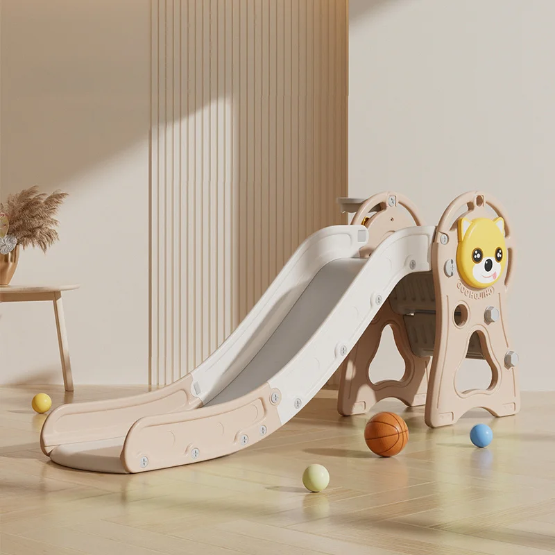 Toddler Slide with Basketball Hoop for Indoor Outdoor