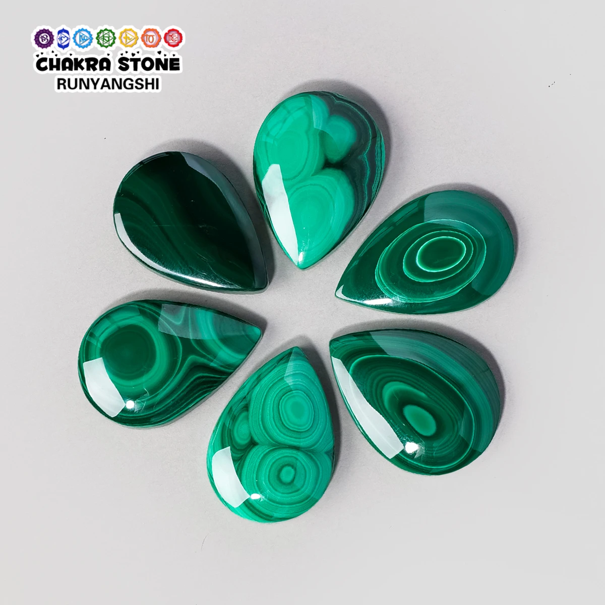1pc Natural Malachite Drop Pendant Rough Stone, Smooth Surface with Distinct Eye Patterns, Green Loose Gemstone