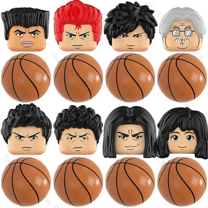 SET/Lot XP459-466 Hot Comic Basketball Player Slam Action Figures Building Blocks Accessories Toys For Kids Gift KORUIT KT1060