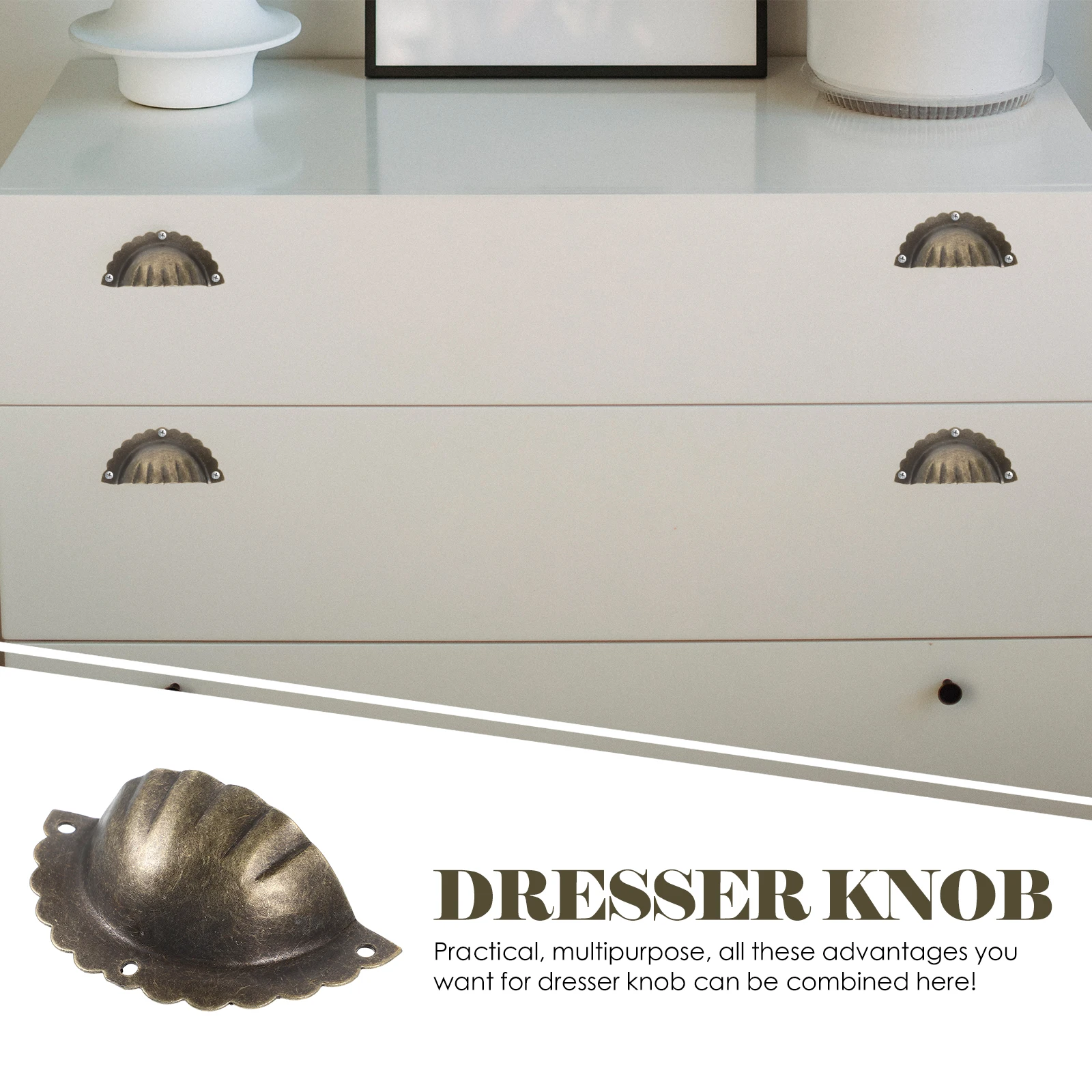 

6 Pcs Retro Bronze Handle Dresser Knobs Vintage Cabinet Drawer Decorative for Shell