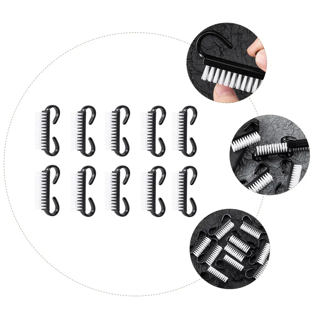 

10 pcs Horn Brush Art Tools Manicure Brushes Home Nail Care Durable Fingernail Cleaning Scrub Brush Portable Small Nail Surface