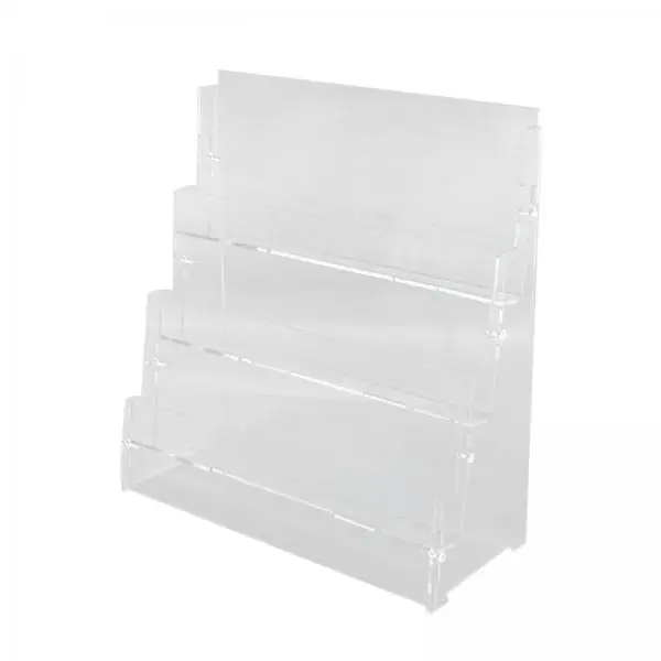Acrylic Card Display Rack Multi Level Shelf Organizer Riser Stand for Collectibles Office Shop Exhibition