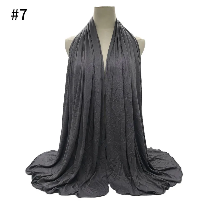 Ramadan Oversized Modal Cotton Jersey Hijabs Women Long Muslim Shawl Scarf Plain Soft Turban Head Wraps Abaya Islamic 180*85Cm