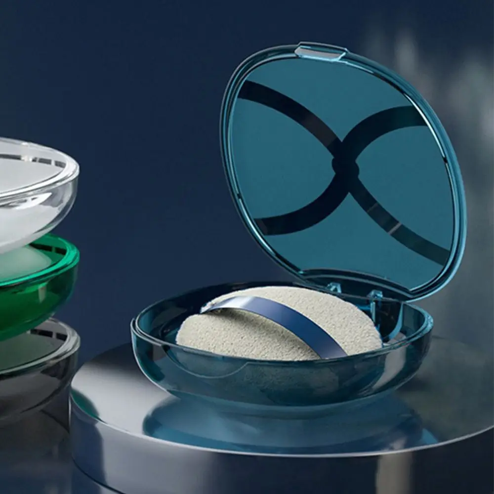 ポータブルルースパウダー収納ボックス大型防塵エアクッションパウダースポンジボックス通気性フリップカバー空箱パウダーパフ用