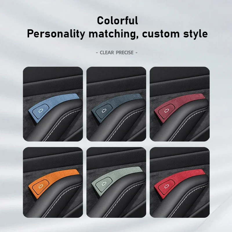 For Tesla Model Y/3 Car Door Switch Patch Alcantara Car Door Window Button Sticker Interior Accessories Modification Decoration