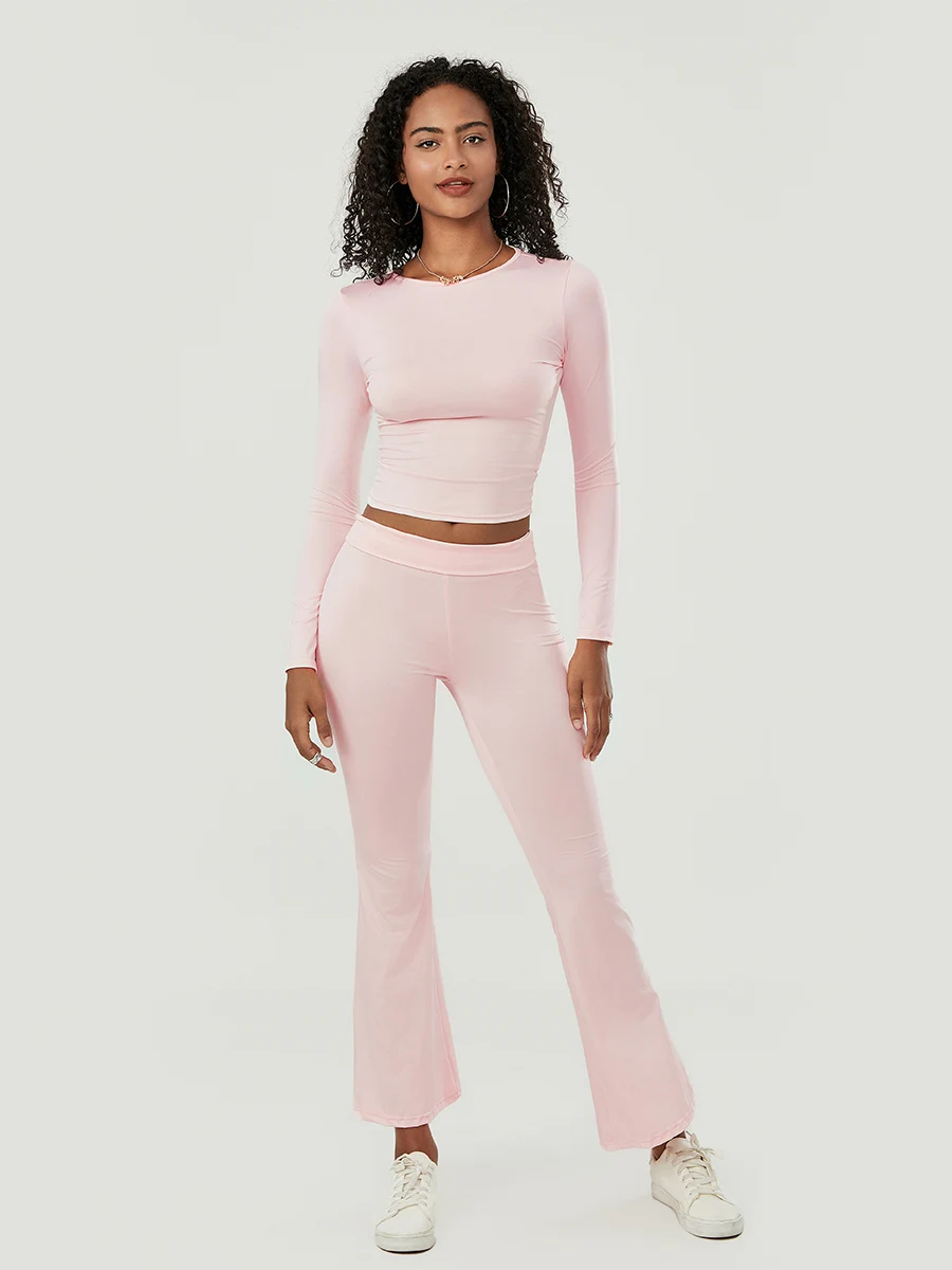 طقم بيجامة مضيئة كاجوال من قطعتين للنساء ، ملابس الربيع ، قميص بأكمام طويلة ، بنطلون بدلة ، أطقم استراحة ، ملابس نوم