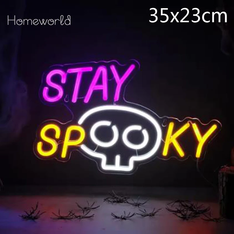 

Stay Spooky Neon Sign Halloween LED Neon Light Sign For Game Room Living Room Dorm Pub bar Home Decoration Birthday party Gift