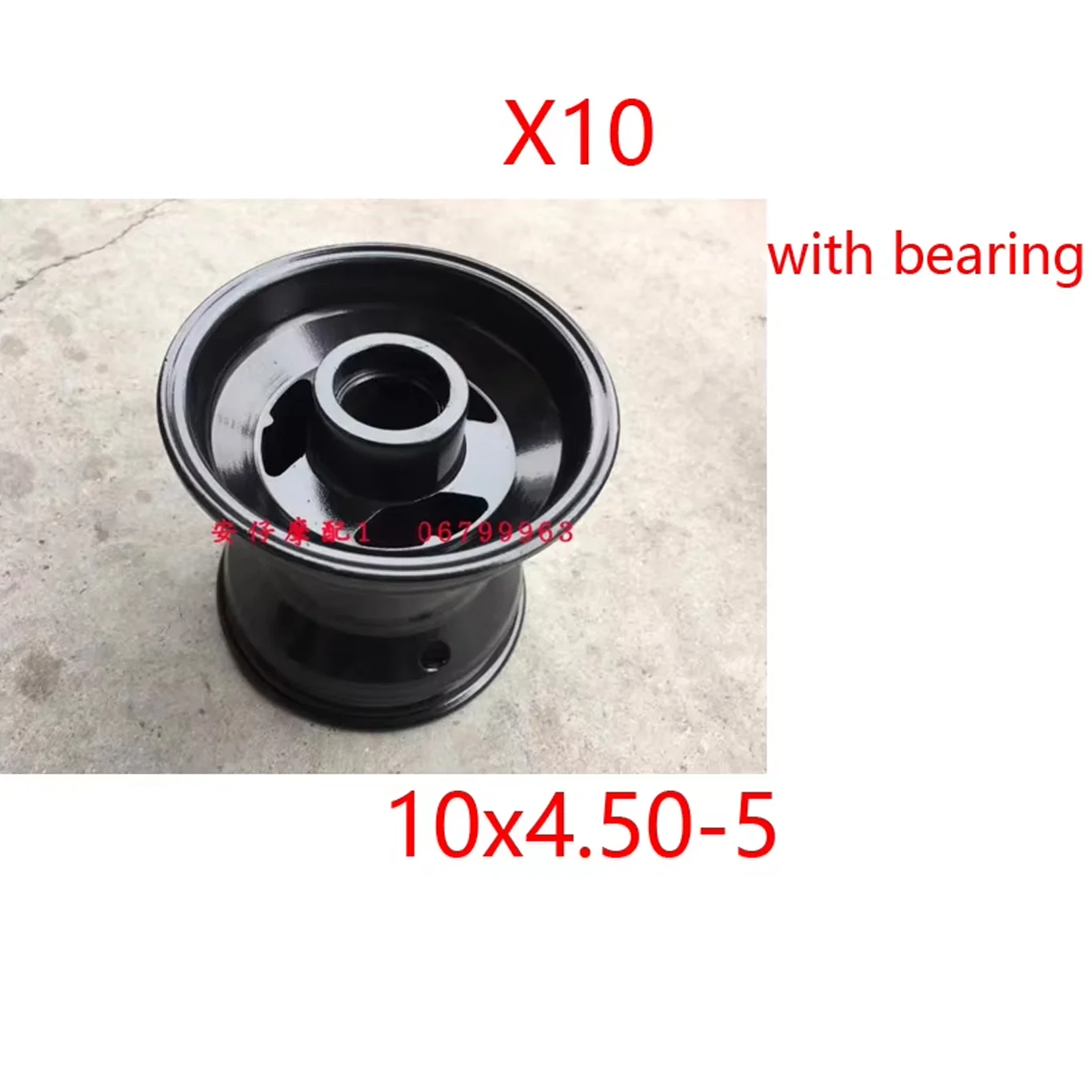 X10 Vorderrad Alu Felge 10*4,50-5 10x4,50-5 Mit 17mm Lager Schwarz/Silber Go Karting Ersatzteile Zubehör