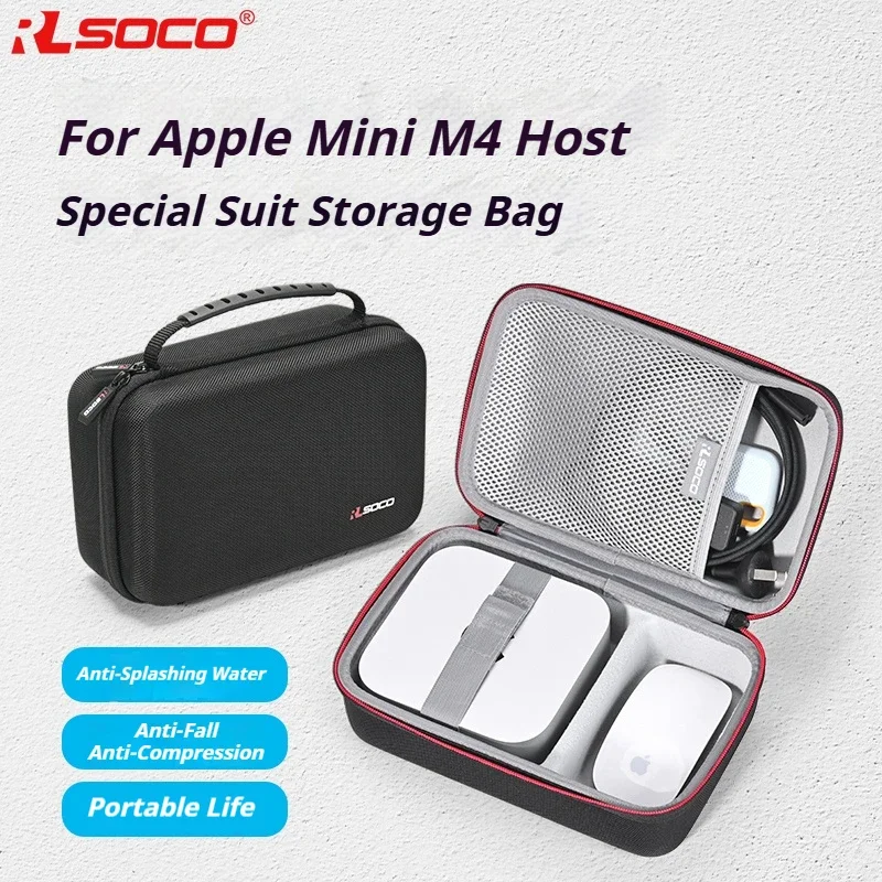 

RLSOCO Hard Case for Apple 2024 Mac Mini M4 Stronge Bag Can Accommodate Mouse Power Cable EVA Storage Bag