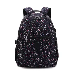 High Quality Flower Letter Fashion Casual A4 Student Women Men School Backpack 15.6'' 14'' Laptop Lightweight Travel Bag M1983