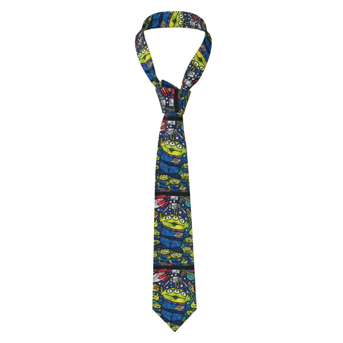 

Custom Toy Story Necktie Men Printed Necktie Green Aliens Manga For Wedding Party Mens Silk Tie