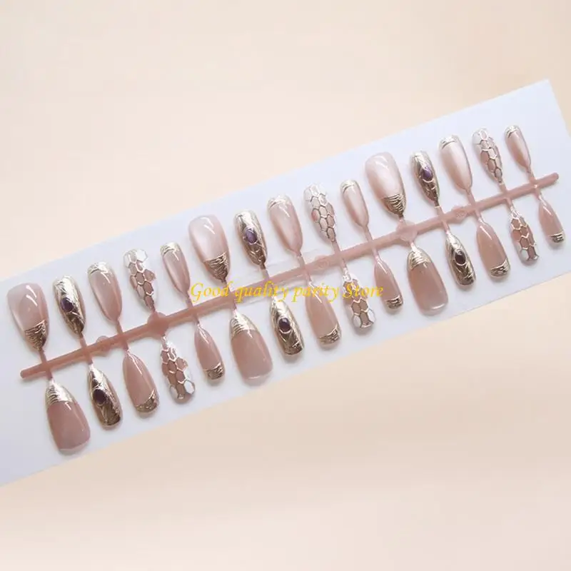 

M4YA 30pc Almond Press на ногте, проверенный на ногте, французский фальшивый фальшивый акриловый фальшивый гвоздь, искусственные