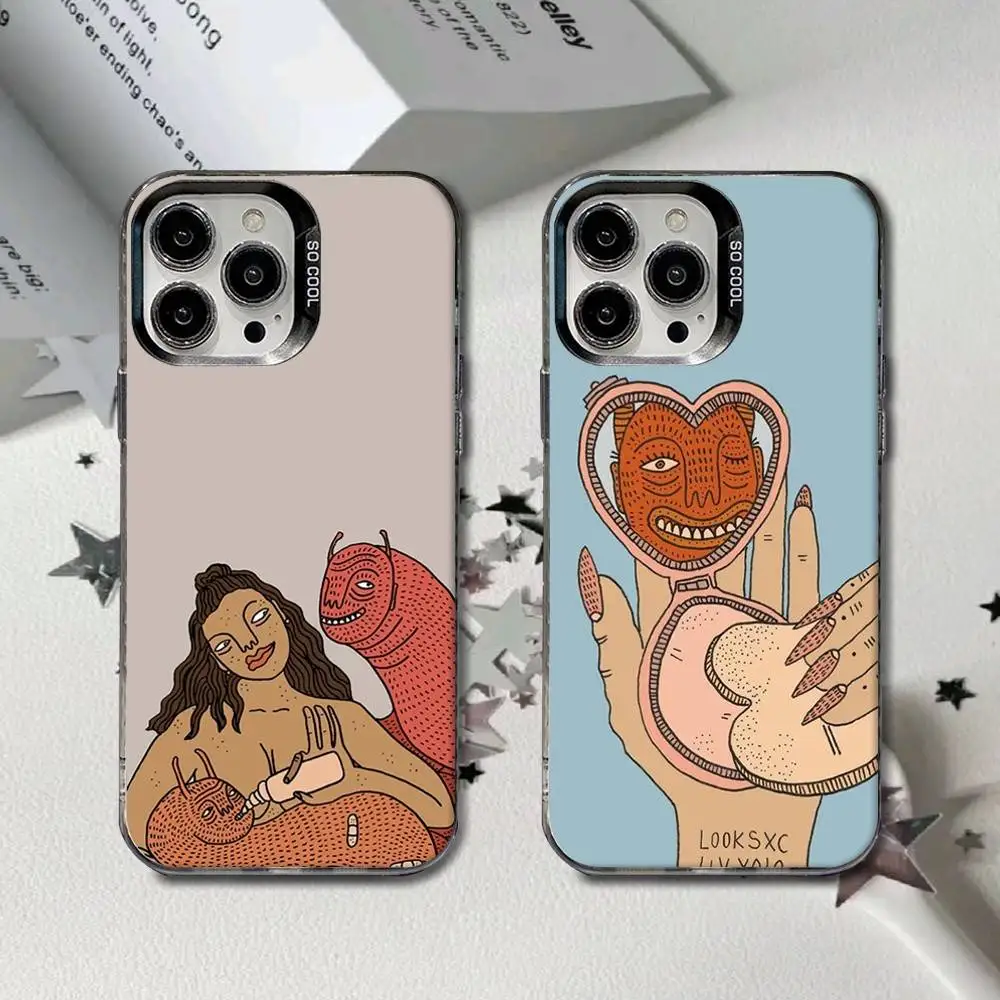 

Polly Nor Art Phone Case For iPhone 16,15,14,13,12,11,8,7,Pro,Max,Plus,Mini,XS,SE Black Matte Hard