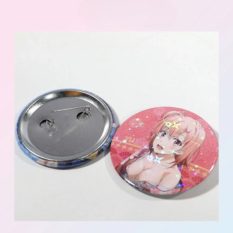 5.8cm High Quality Round Brooches Hikigaya Hachiman Yukinoshita Yukin Yuigahama Yui Figure Badge Personality Collar Fans Gift