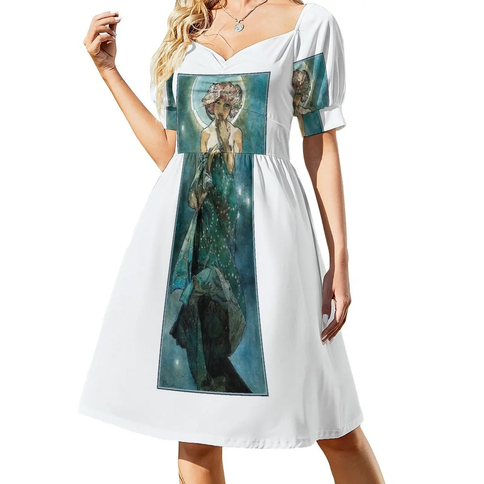 

Clair de Lune - Mucha Sleeveless Dress fairy dress Women's summer dresses dress party evening elegant luxury celebrity