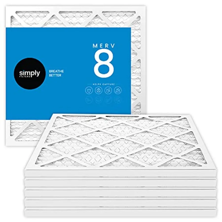 

Air Filter, MERV 8, 6 Pack, For Home AC Furnace and HVAC Actual Size: 13.75"x19.75"x0.75" DUST, Pet, and Allergy Control
