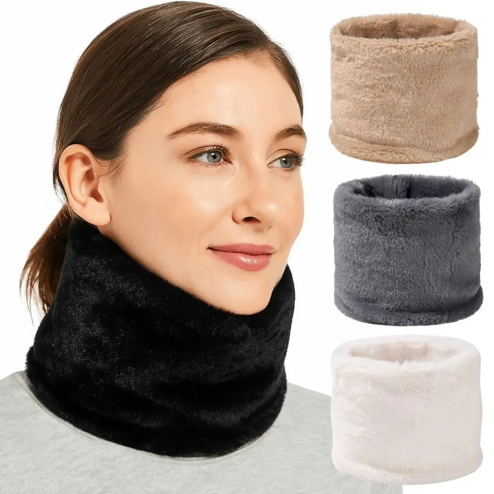 

Soft Windproof Winter Plush Scarf Coldproof Thick Cycling Face Mask Keep Warm Circle Warmer Scarf Men Women