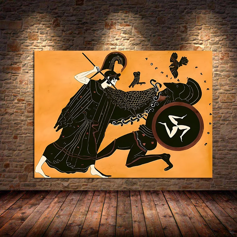 Vintage Abstract Ancient Greek Mythology Ancient Life Art Poster Canvas Painting Wall Prints Picture for Living Room Home Decor