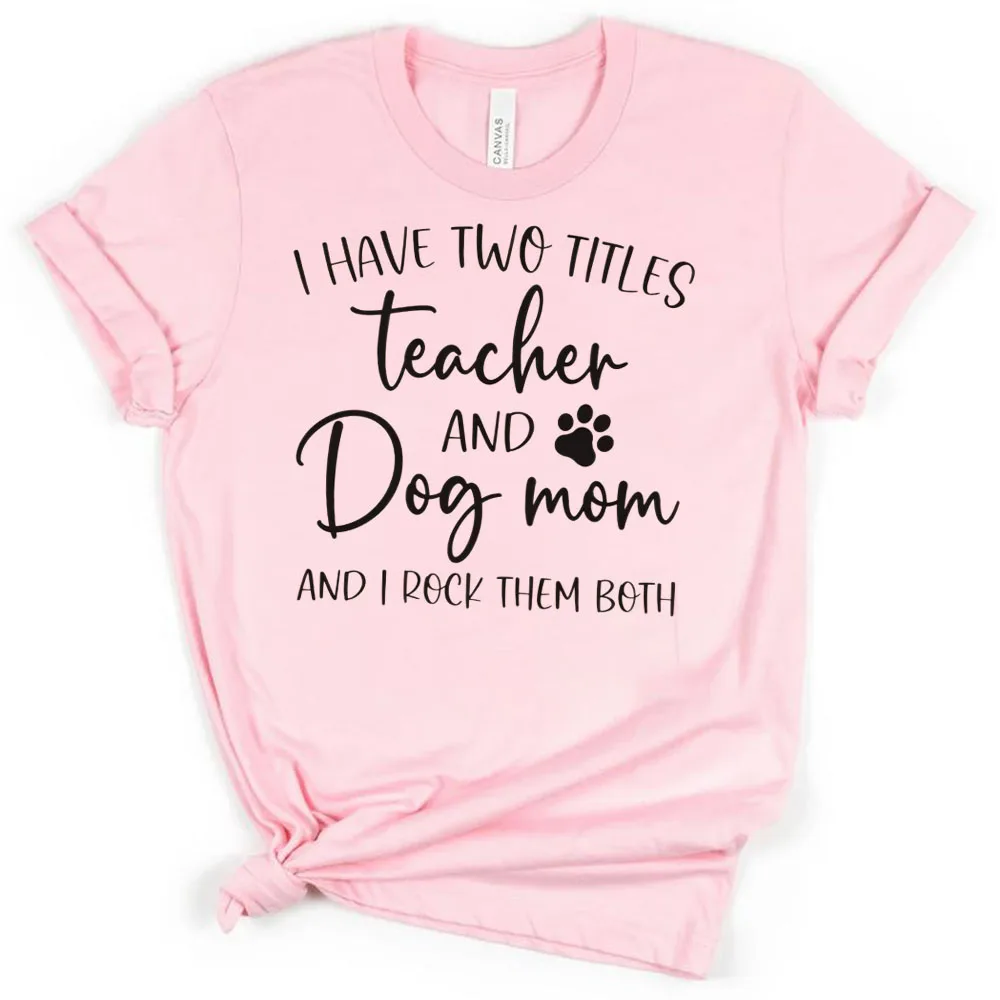 المرأة س الرقبة القطن تي شيرت ، المعلم والكلب أمي قميص ، قمم سيدة ، ملابس كاواي ، المطبوعة ، الصيف ، Y2K