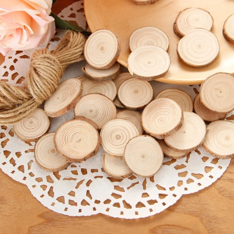 DIY Wood Slices Natural Pine Wood Pieces Crafts Painting 12cmCM Round Unfinished Tree Bark Log Discs Circles Party Decoration