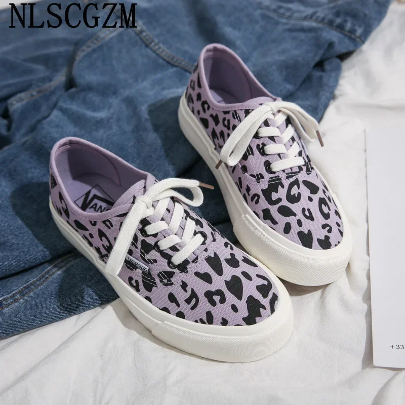 2024 Fashion Sneakers Canvas Shoes Women Ladies Casual Shoes Leopard Sneakers Woman Shoes Luxury Zapatos De Mujer Bayan Ayakkabi