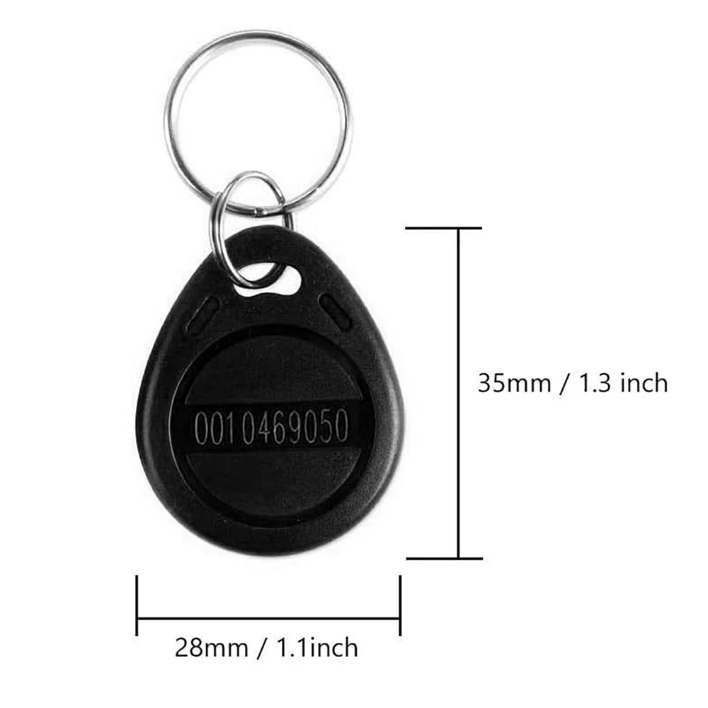 RFID EM4100 KeyFob Tag متوافق مع قارئ معرف 125 كيلو هرتز لباب الدخول وبطاقة قفل الأمان، للقراءة فقط