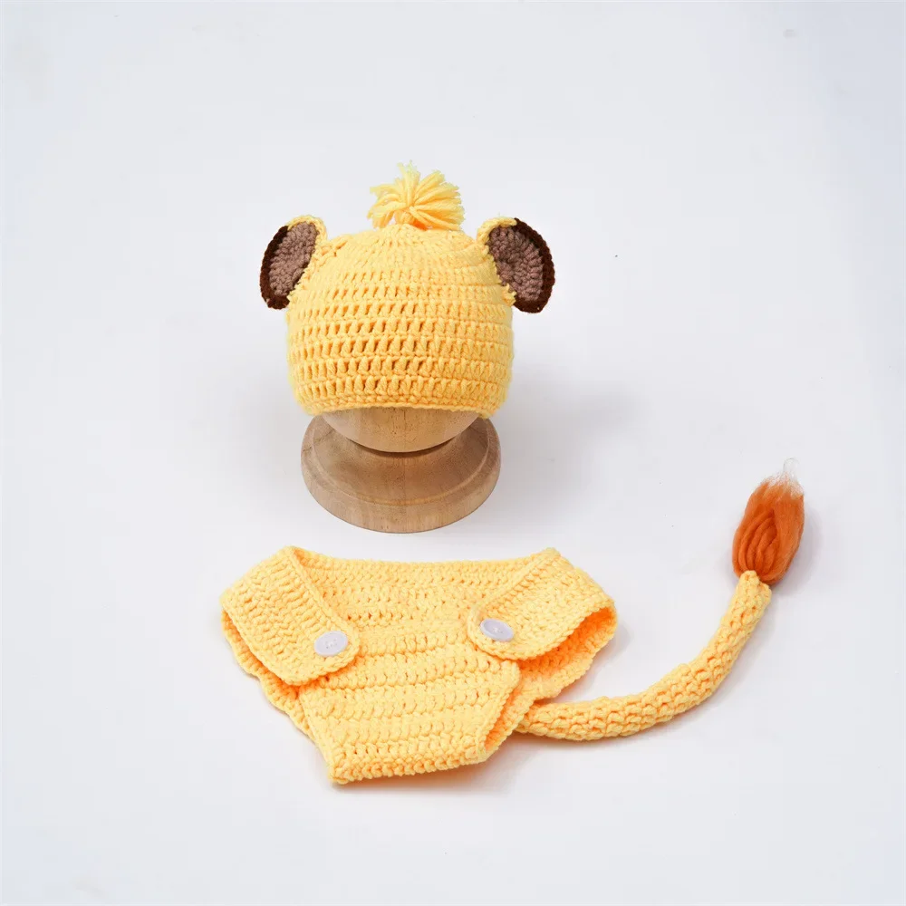 2pcs Baby Photography Props Romper Baby Simba Costumes Newborn Shooting Clothes Baby Boy Outfit Baby Photoshoot Outfit