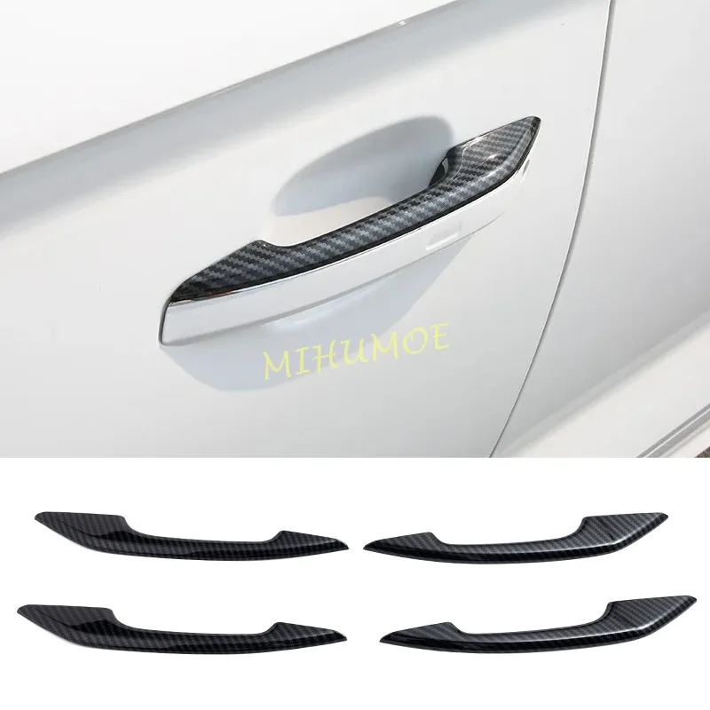 

Для Audi A4 B9 A5 F5 Q5 FY SQ5 2021 2022 2023 2024 Автомобильная внешняя дверная ручка, накладка из углеродного волокна
