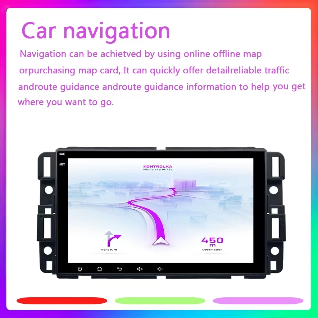 8 polegadas Android 13 Carplay Android Auto Multimedia Player para GMC Chevrolet (2007-2012) WIFI 4G GPS Rádio