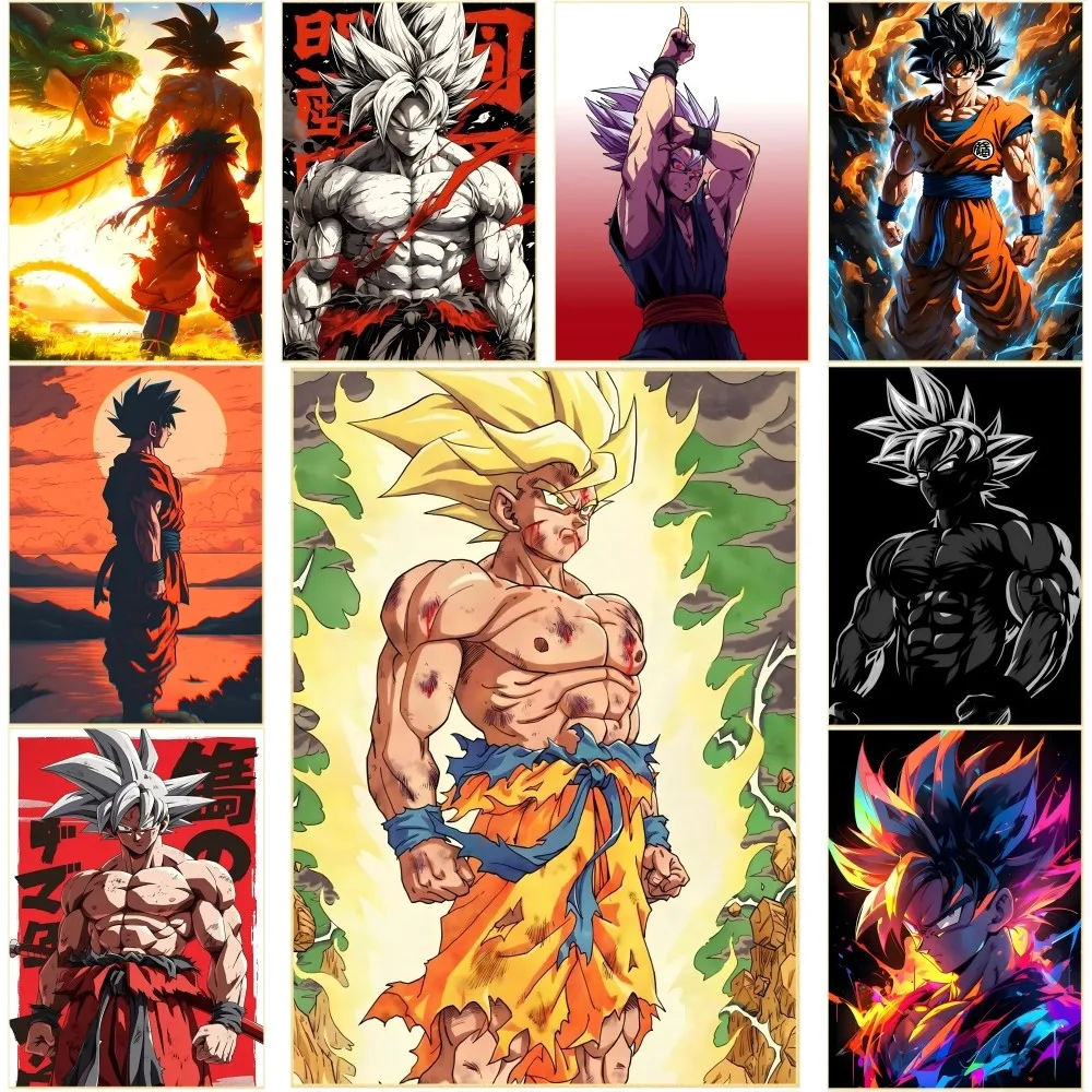 hot anime Japan D-dragon n ball  Poster Self-adhesive Art Waterproof Paper Sticker Coffee House Bar Room Wall Decor