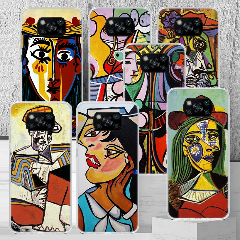 Picasso Abstract Art Painting Phone Case Cover For Xiaomi Poco X3 Nfc X4 GT X5 Pro M5S M3 M4 M2 F3 F2 F1 Note 10 A3 A2 Lite Soft