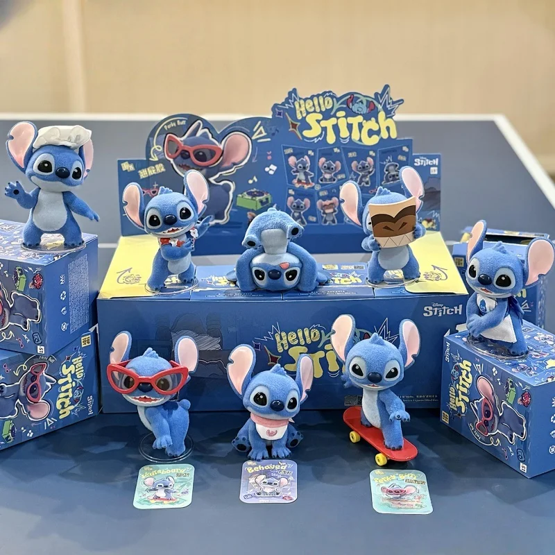 

В наличии TOPTOY Stitch Blind Box, милая коллекционная игрушка для детей, загадочный сюрприз, рождественский подарок, серия Hello, флокированная фигурка