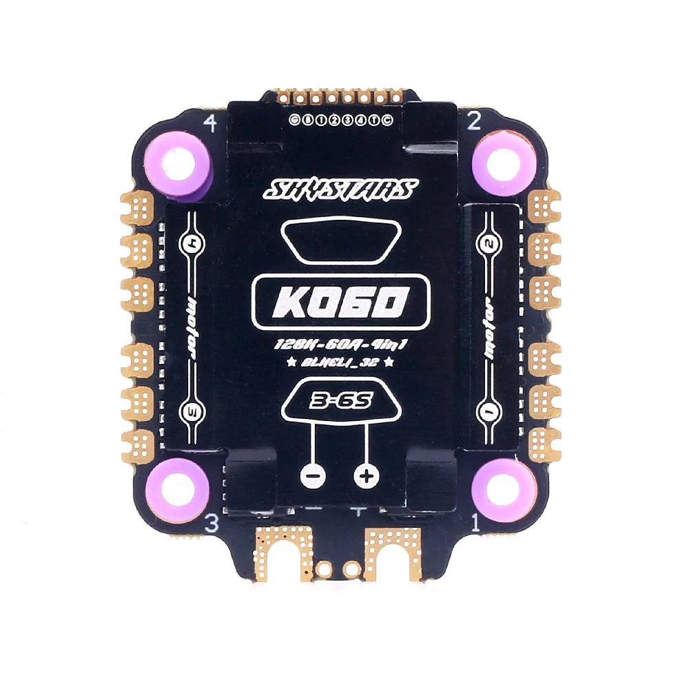 

Skystars KO60 60A 4in1 ESC BLHELI_32 128K 3-6S DShot600 Support Multishot 30.5x30.5mm Mount,FPV ESC For FPV Racing Drone