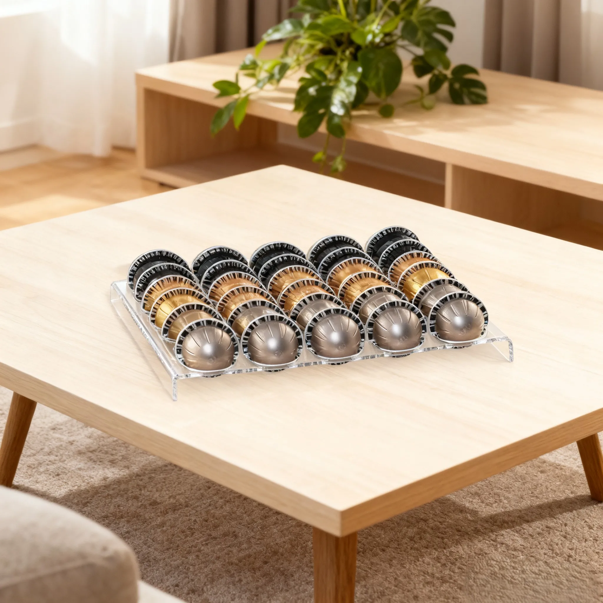 

Coffee Holder Coffee Storage Organizer Holds 30Pods Coffee Storage Tray Organizer Stand Drawer Insert Drawer Pod Portable