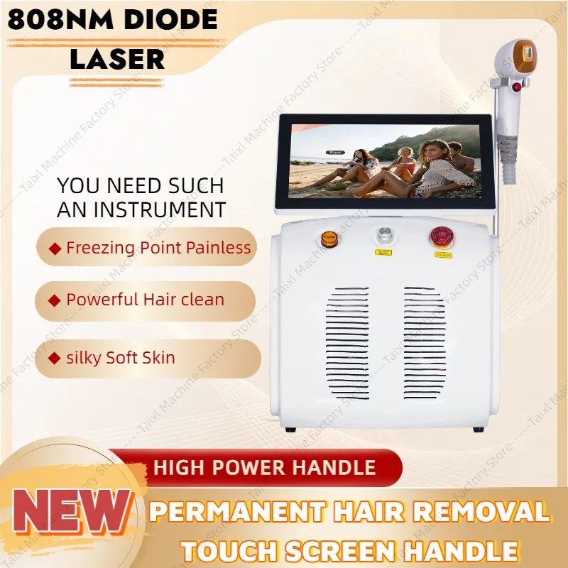 

808NM Alexandrite Hair Removal Laser Diode Machine 4000W Freezing Point Ice Platinum Whole Body Face Permanent Painless Epilator