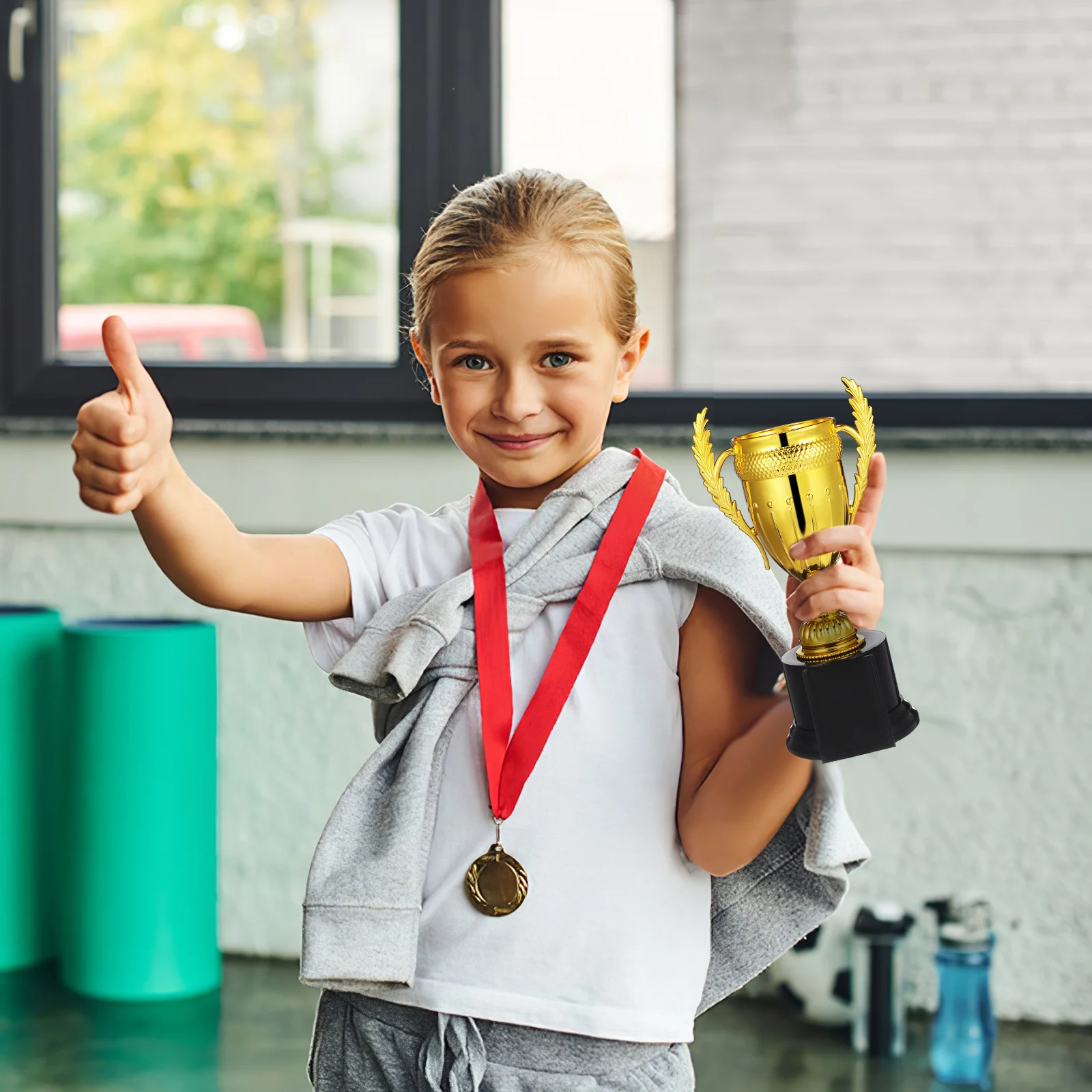 

Golden Trophy Cup 22 5cm Kids Adult First Trophies Award Trophy For Sports Place Bride Stable Base Color