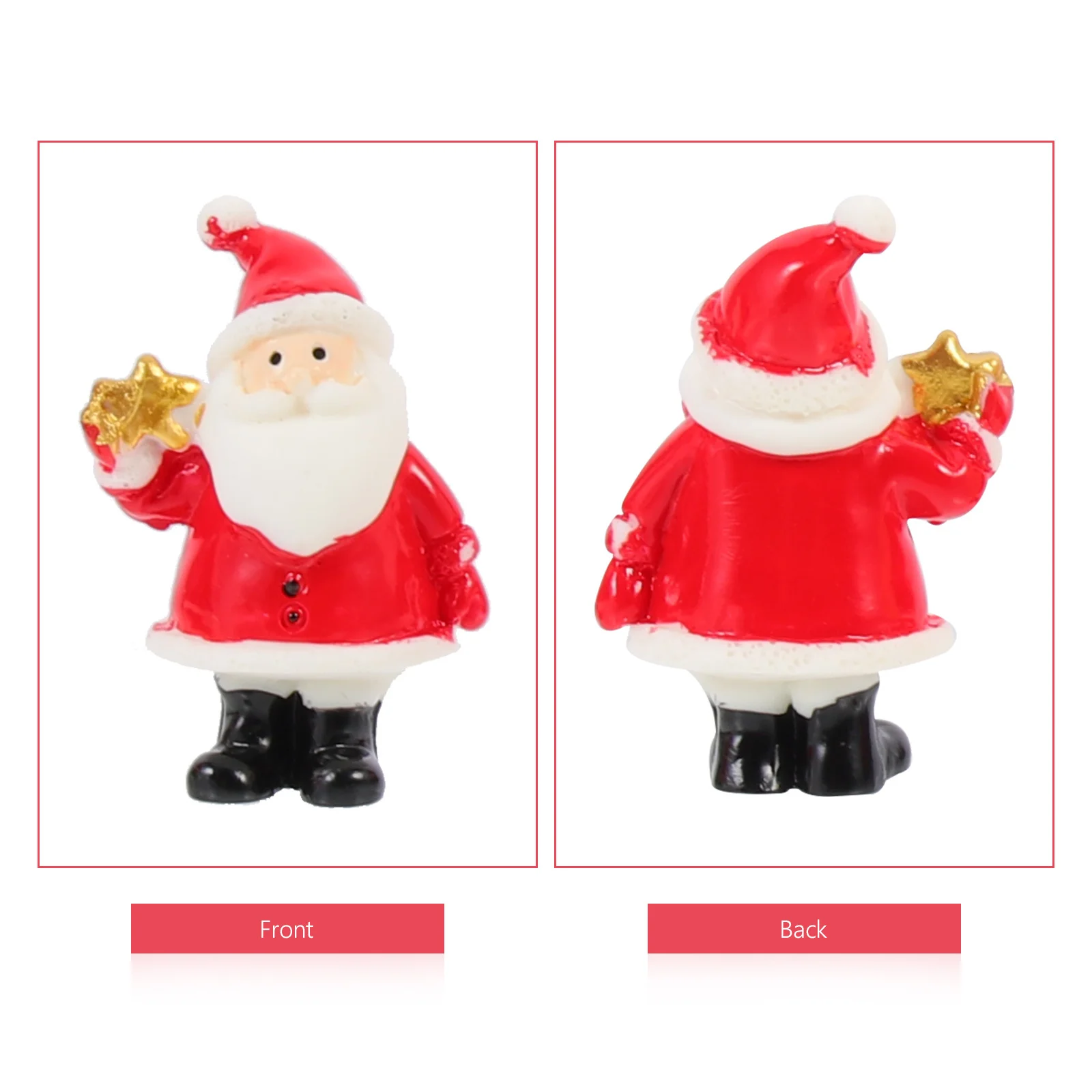 

12Pcs Resin Santa Clauses Miniature Christmas Decorations Adorable Festive Statues for Room Tabletop Garden Accessory Micro
