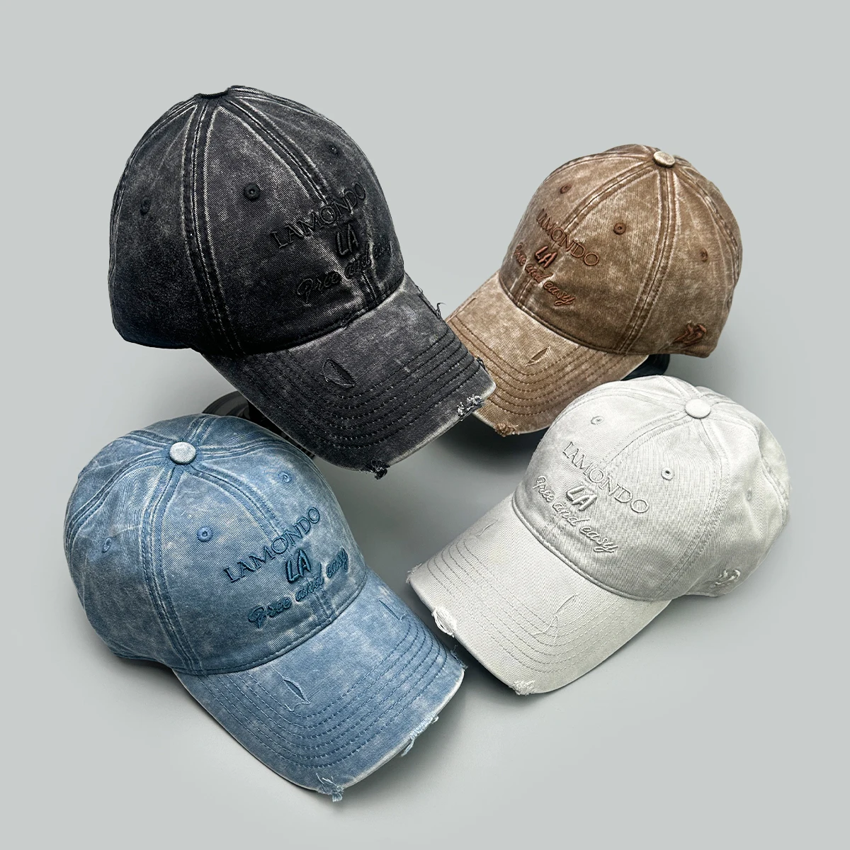 

Broken Style Embroidered Letters Baseball Hats New Men Women Bandhnu Sunshade Street Versatile Distress Fashion ins Peaked Caps