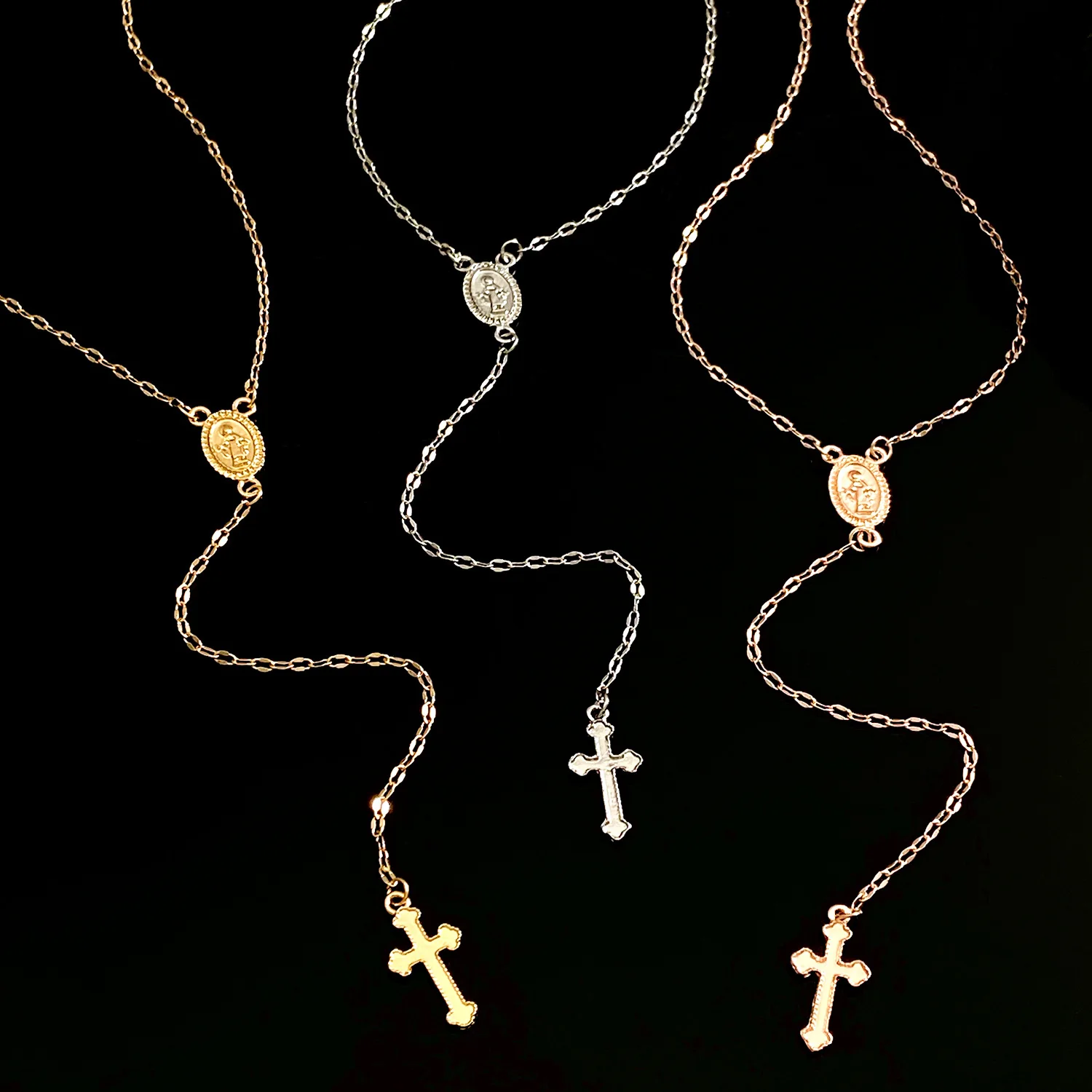 SUMENG 2024 nueva moda Vintage cruz cristiana Bohemia Rosario religioso colgante collar para mujeres encanto joyería regalos