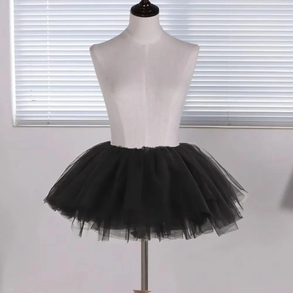 Fashion Puffy Lolita Underskirt 4 Layers White Black Ballgown Petticoats Cosplay Costume Boneless Petticoats Women