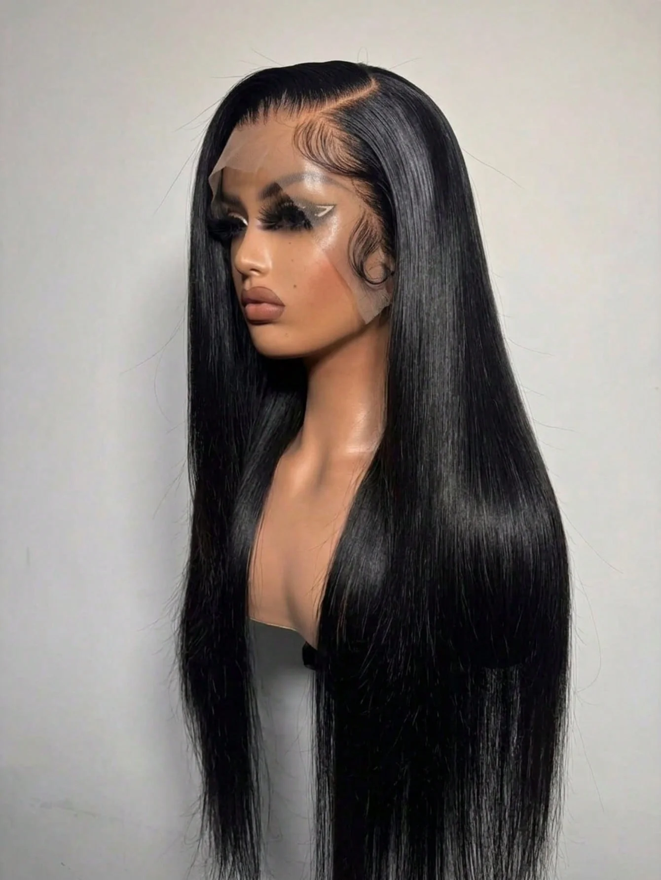 40 Inch Brazilian Bone Straight Human Hair With13x4 13x6 Front Lace, 200% Density Frontal Wig, Pre-Plucked For Easy Application, Perfect For Beginners ,Beginner Friendly Wig  Natural Hairline Wig  Baby Hair Natural Color For Women