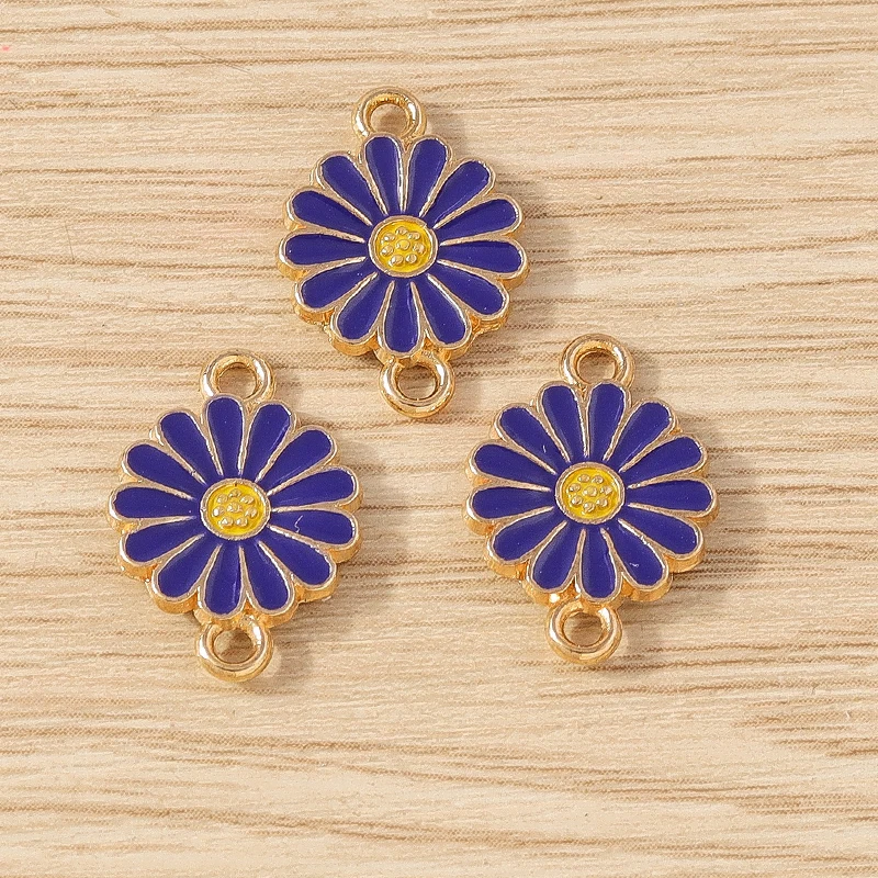 10 stücke 14x18mm niedlichen Emaille Blume Charms Anschlüsse für Schmuck Herstellung Armbänder Halskette Ohrringe DIY handgemachte Handwerk Zubehör – Detail 19