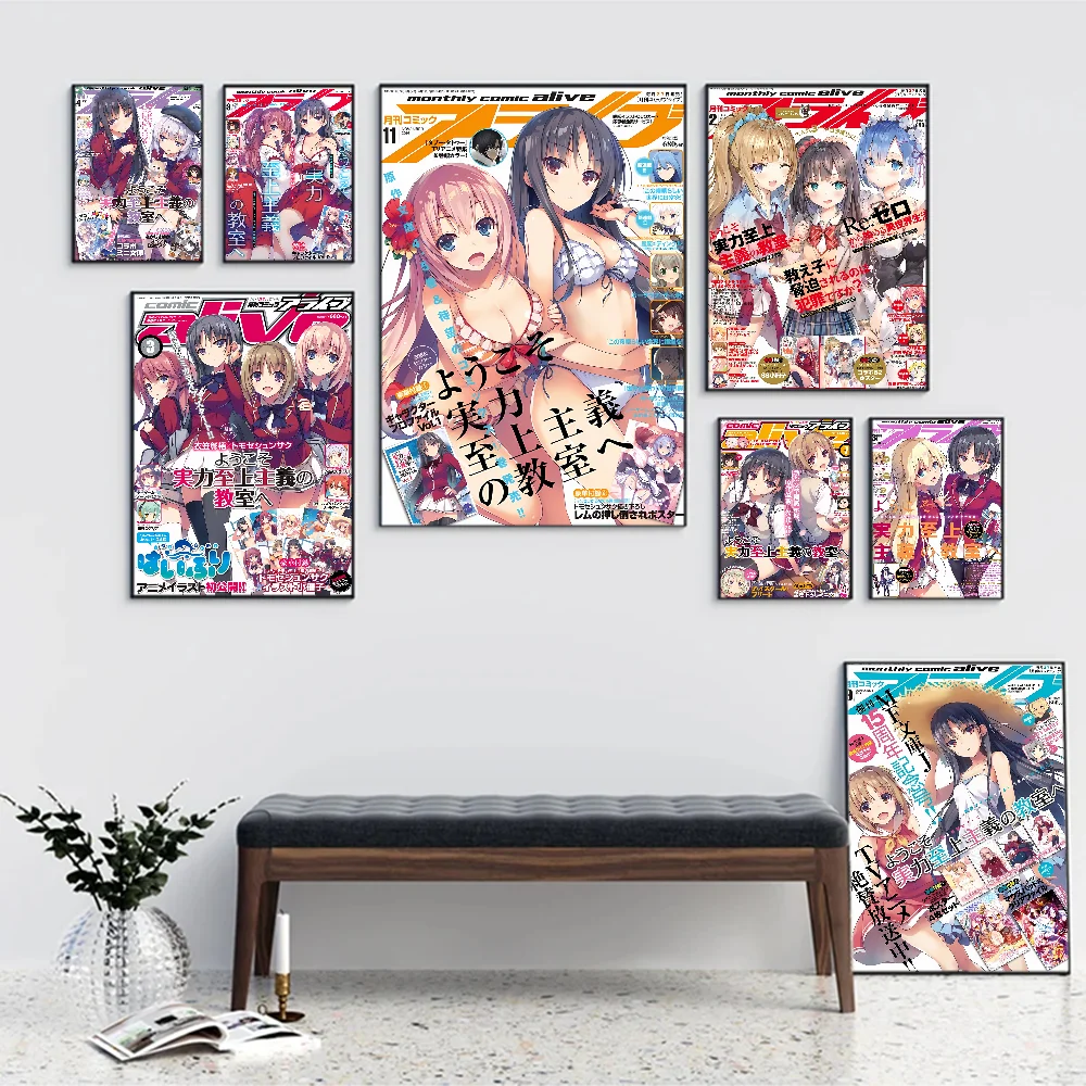 

New Anime Classroom Of The Elite Self-adhesive Art Poster Whitepaper Sticker DIY Room Bar Cafe Wall Decor