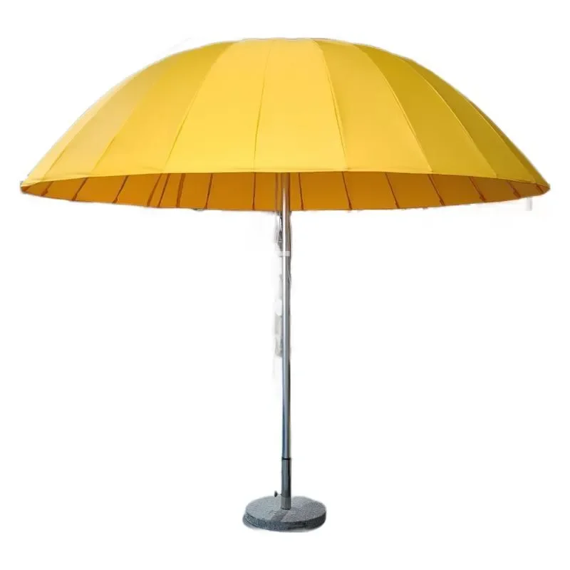 24 Rib Fiberglass Sun Umbrella with Center Pole Long Handle for Outdoor Garden Patio Commercial Advertising Use